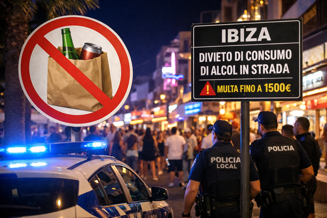 Ibiza 2026: divieto di bere alcol dei market in strada e multe fino a 1.500€